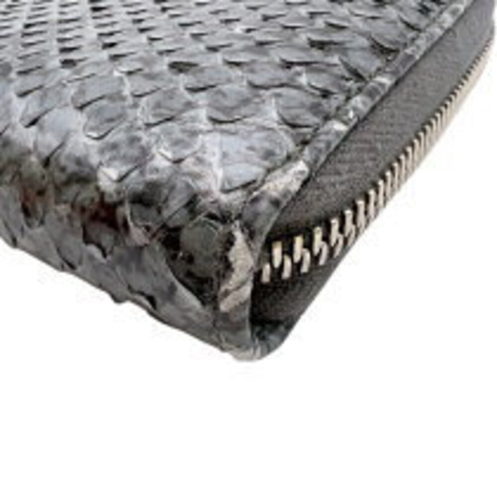Gucci Zip Around Long Wallet Gray Python Leather - image 8